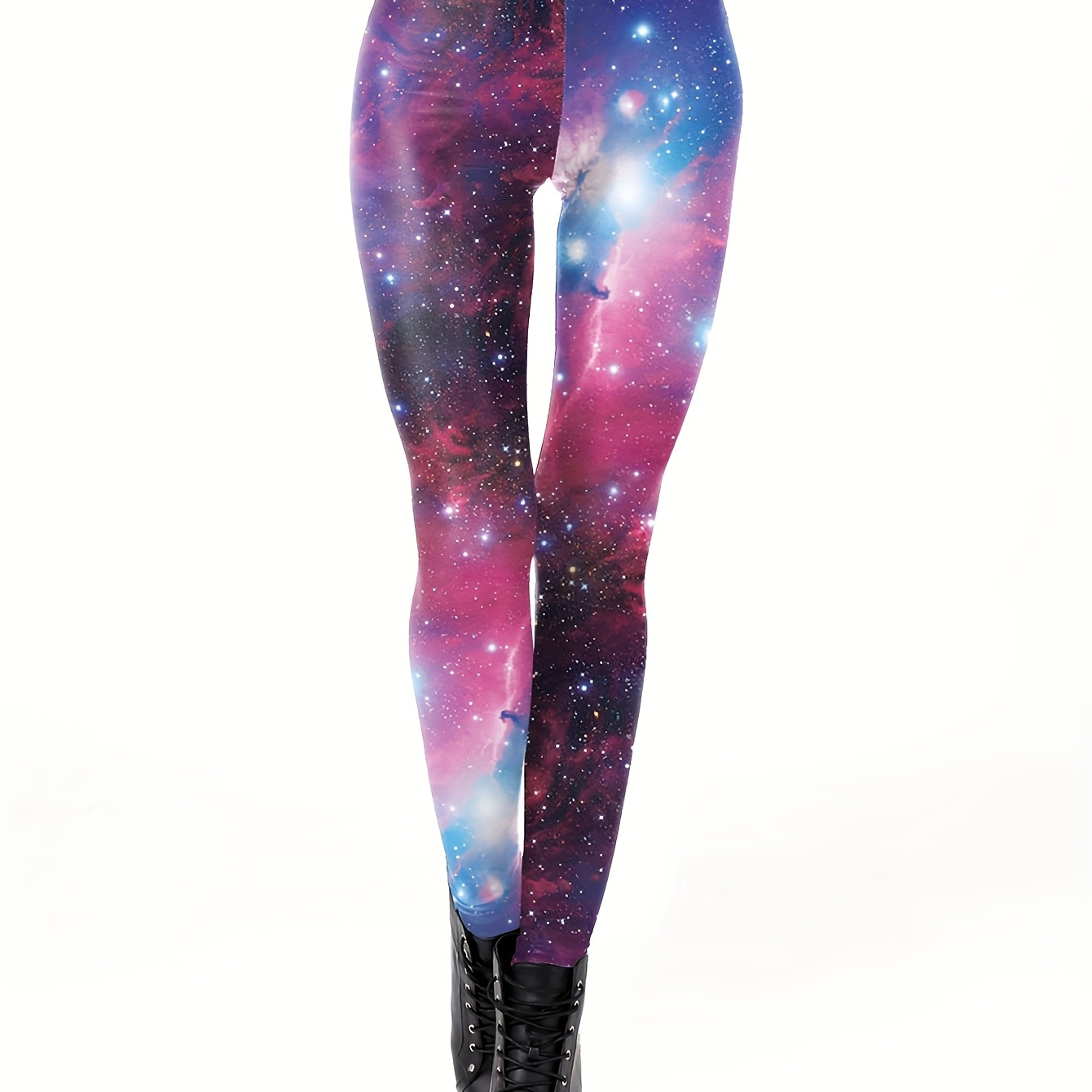 

For Purple Print Stars Leggings With Small Feet And Low Waist