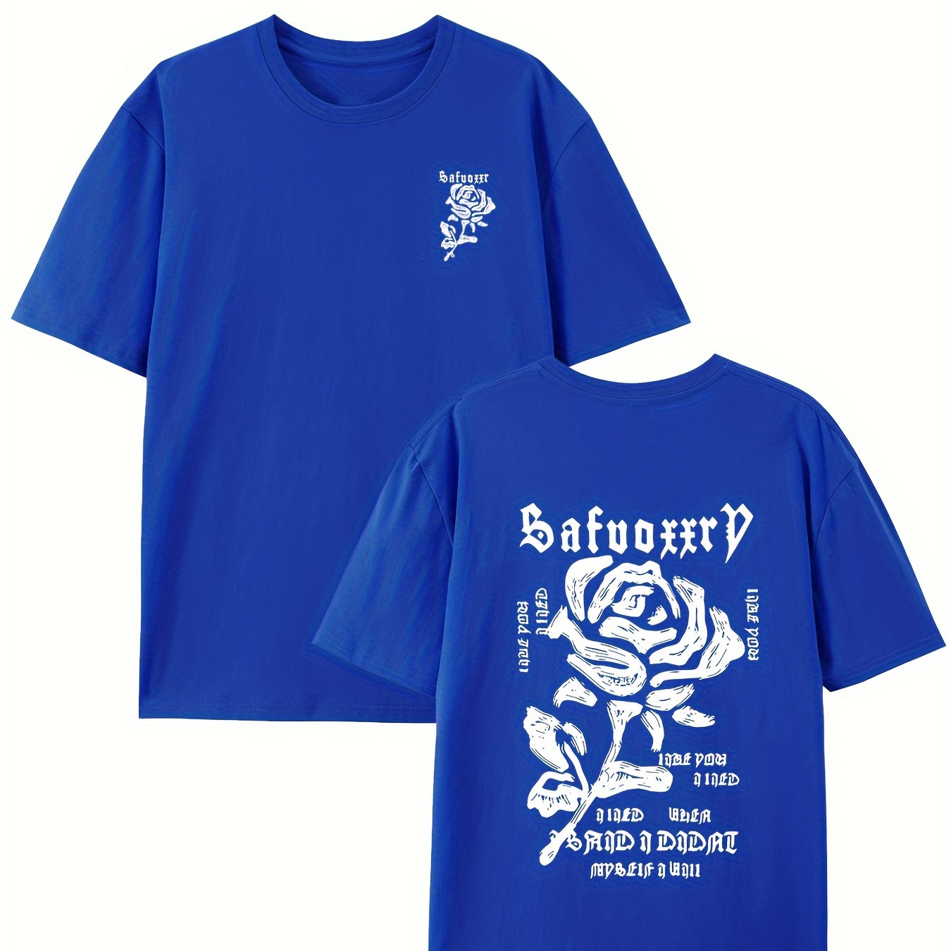 

Rose Short Sleeved T-shirts Are Printed On The Back Of Half Sleeved Shirts By In Europe And The United States During Summer.