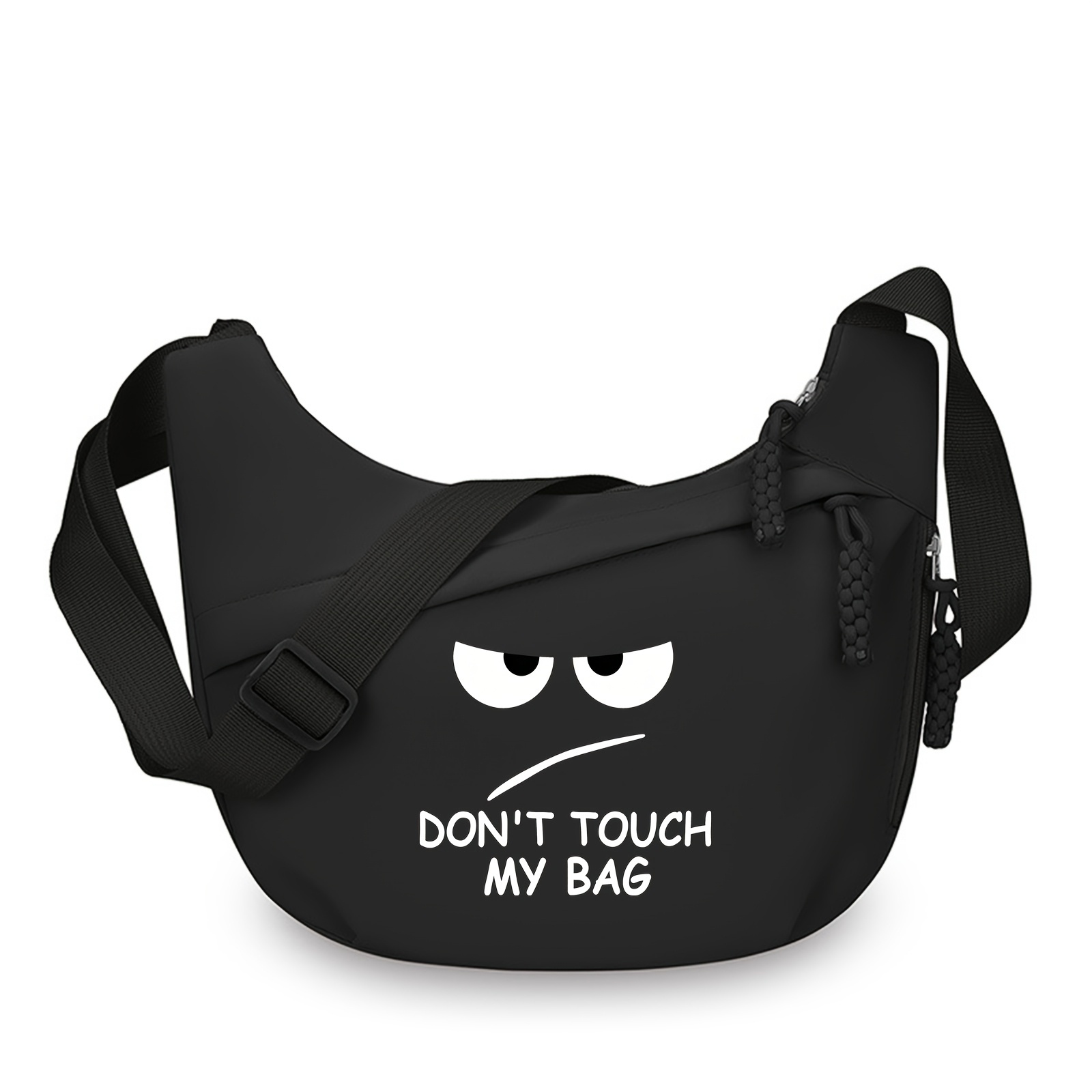 TEMU " Printed Single-shoulder Bag, Large-capacity Crossbody Bag With Double-layer Zipper Design, Featuring A Small Side Zippered Pocket And