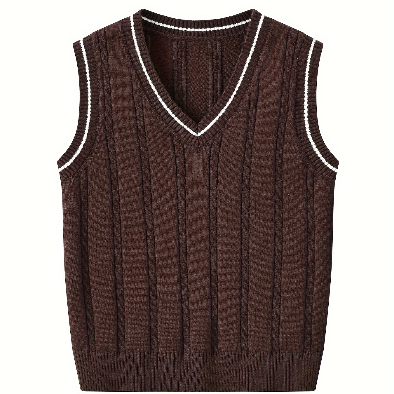 

Jomake Boys' Preppy Style Knitted Vests - Viscose Blend Notched Collar Sleeveless Sweater - Fall/winter Solid Color Medium Stretch Regular Fit Pullover Knit Fabric