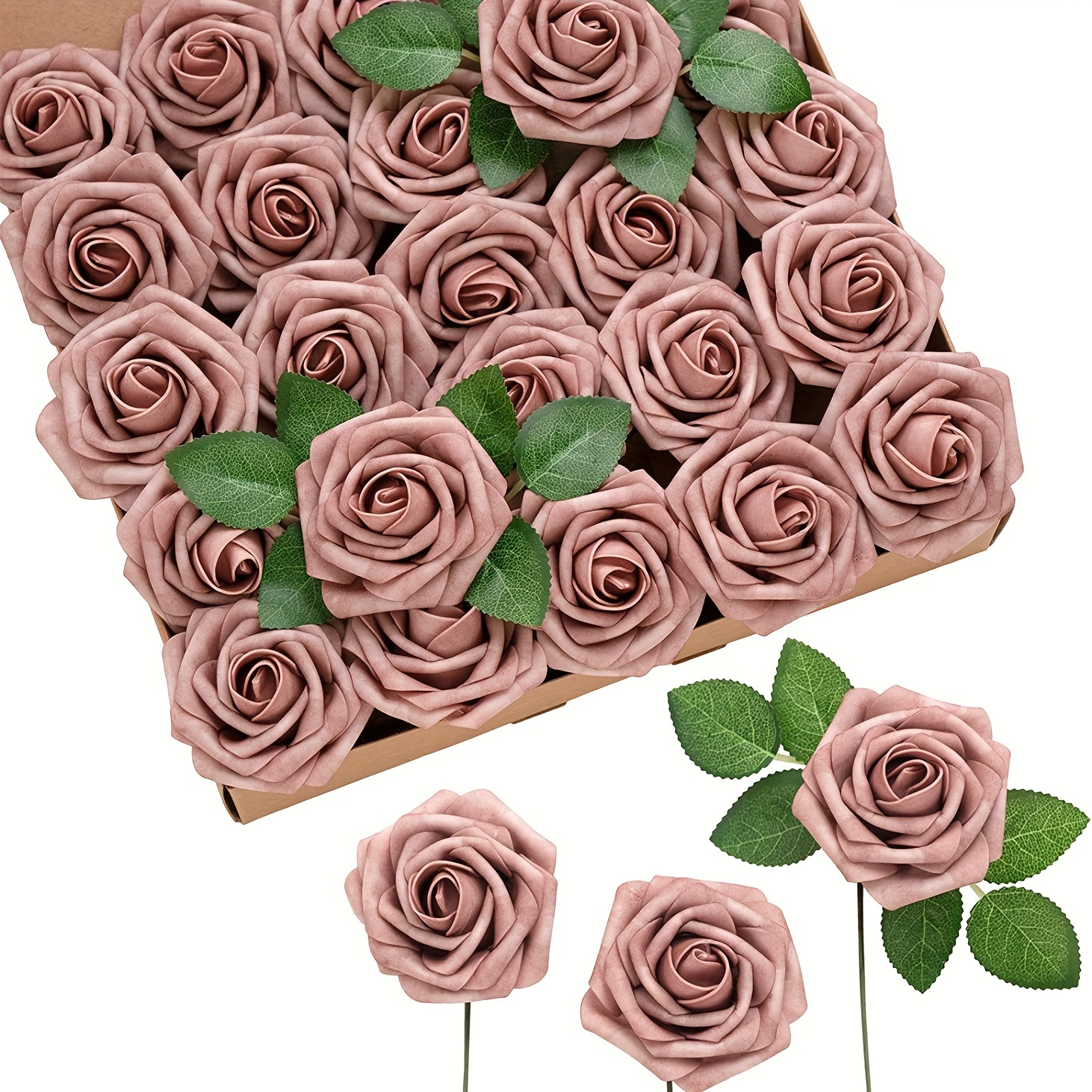 

25pcs, Retro Pink Artificial Roses, Retro Pink Simulation Flower, Real Touch Roses Arrangements, Scene Decor, Room Decor, Wedding Supplies, Wedding Favors, Valentine's Day Gifts, Birthday Gifts