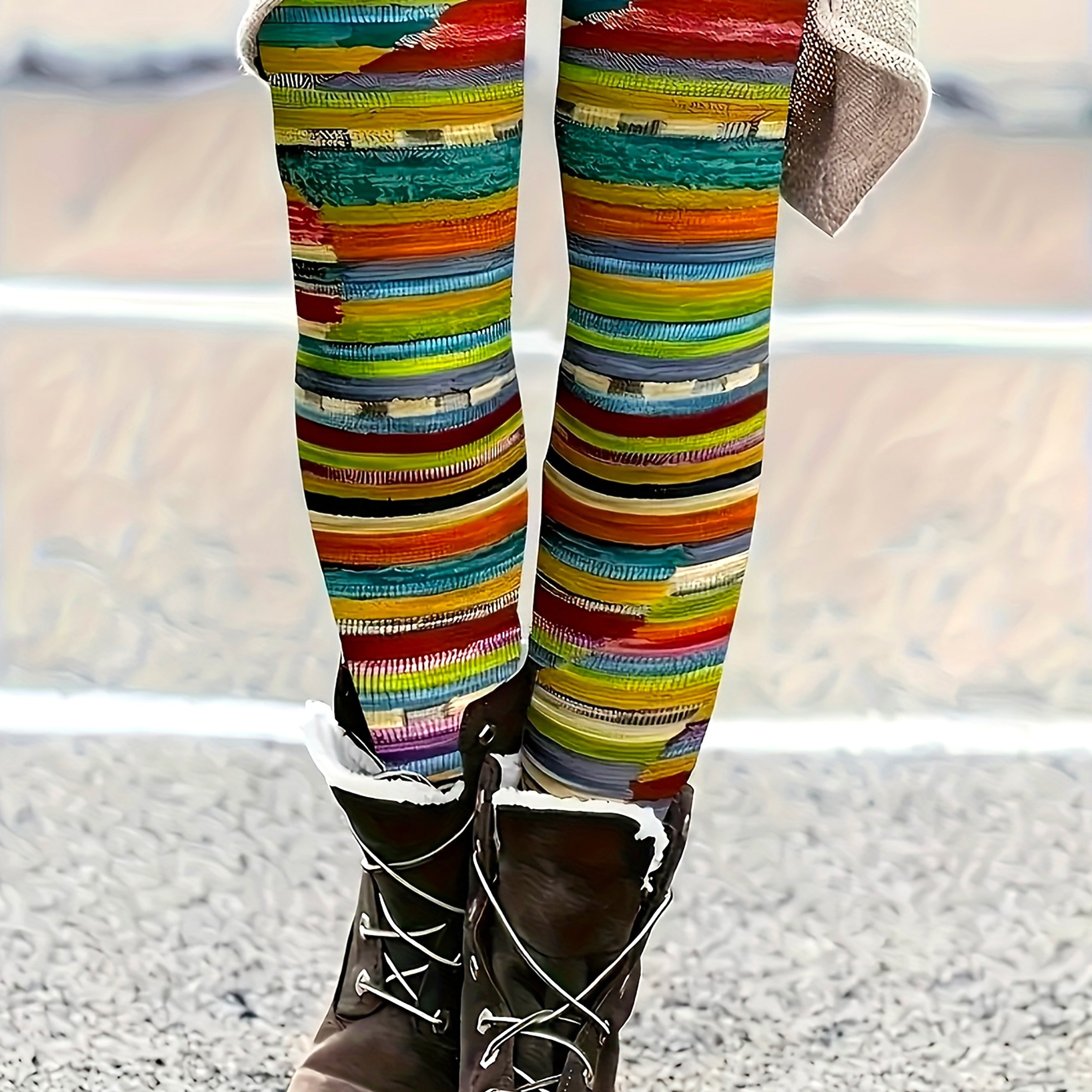 

Women' Print Skinny Leggings - Casual, Stretchy Polyester & Spandex , Machine Washable - Spring/summer/fall