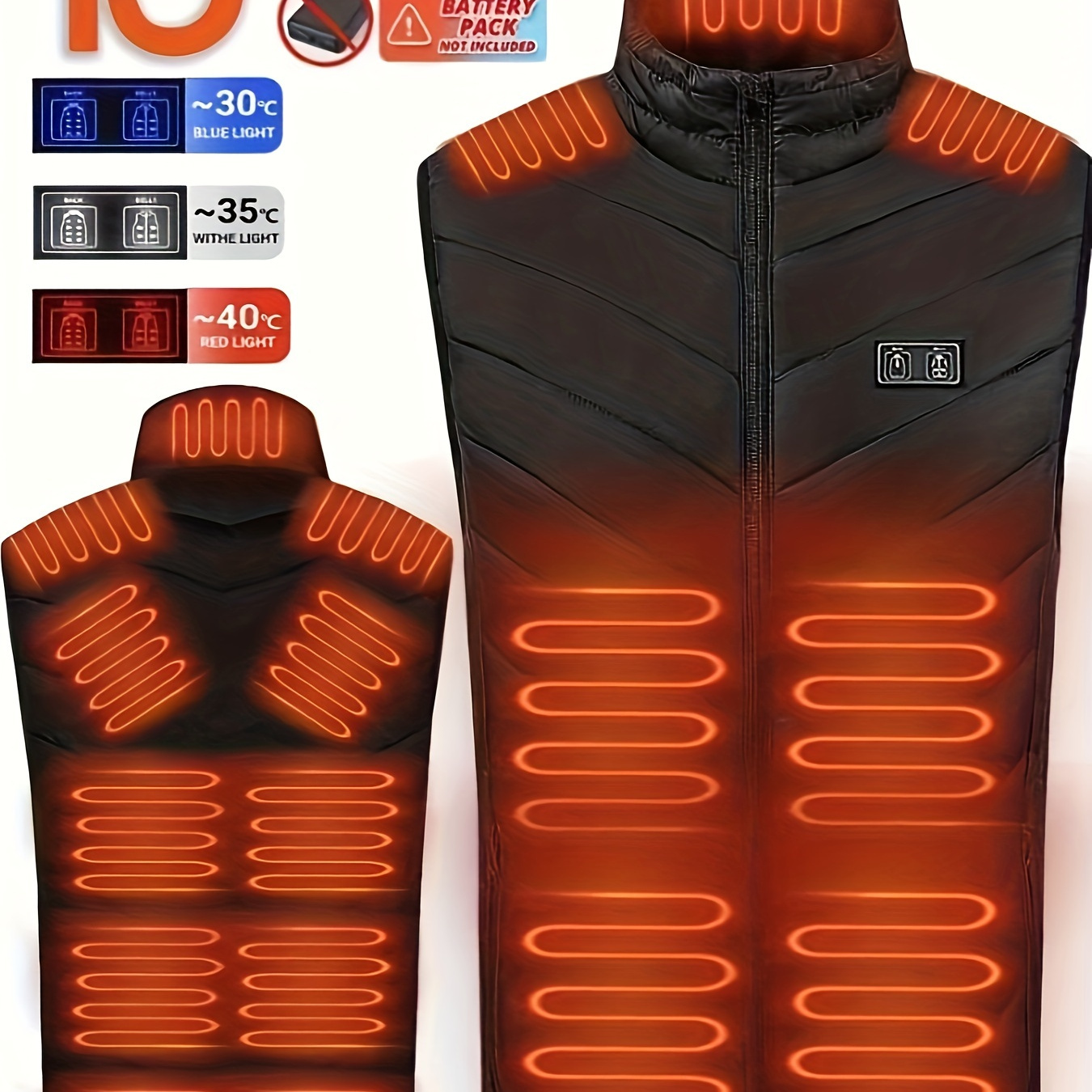 

Heating Jacket, 15 Heating Areas Vest Without Battery Bank, Fast Heating, Suitable For Outdoor Activities In Autumn And Winter