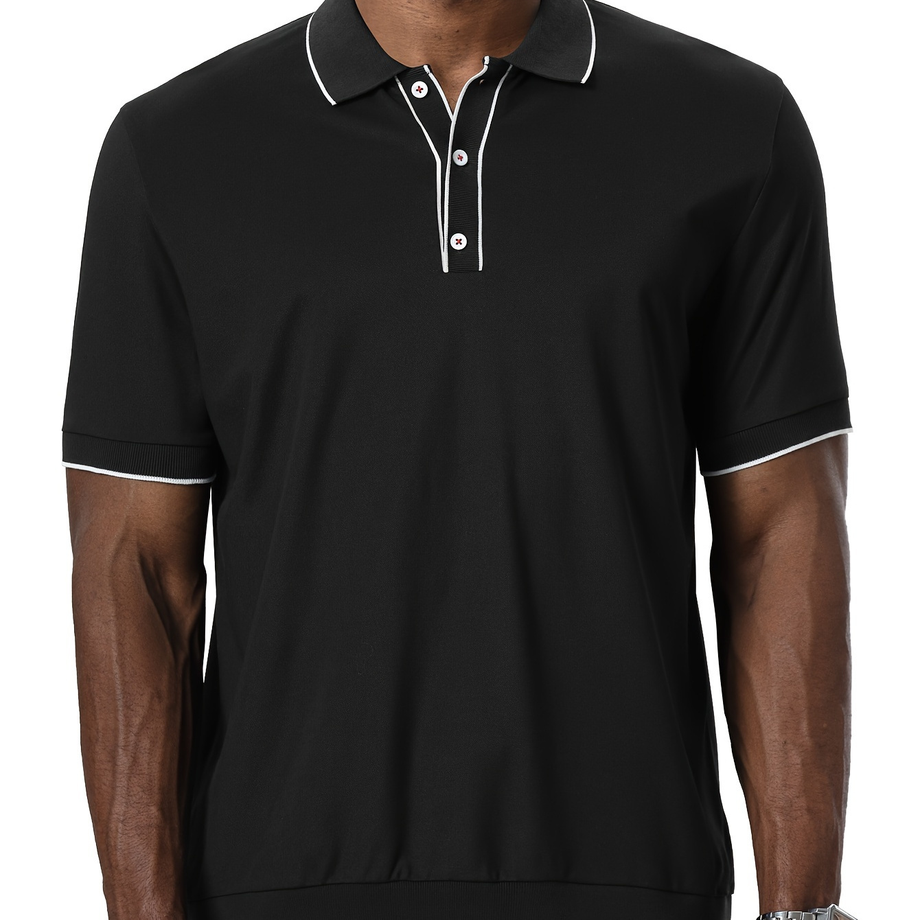 Plus Size Men's Business Golf Shirt Slim Fit Short Sleeve Shirt For Summer, Men's Clothing