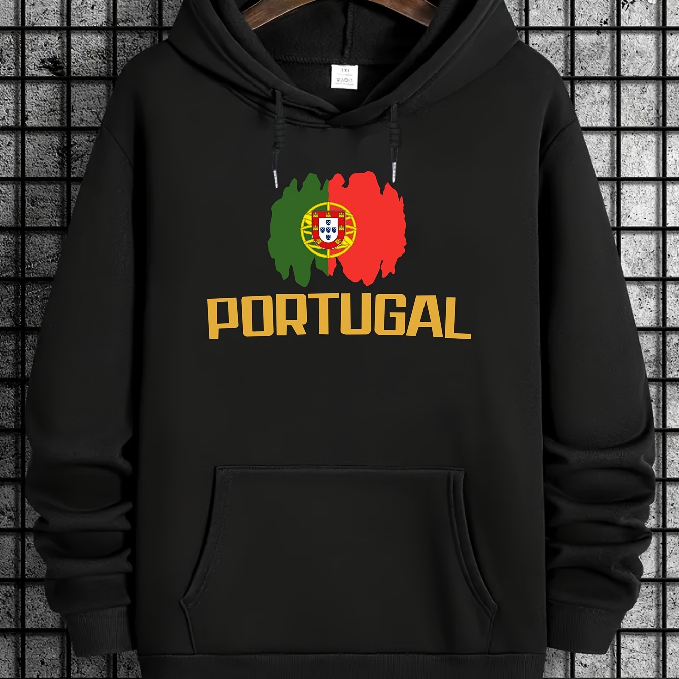 

Impression de drapeau du PORTUGAL, sweat à capuche décontracté pour homme avec cordon de serrage, sweat à capuche confortable à manches longues, idéal pour un usage quotidien et en extérieur