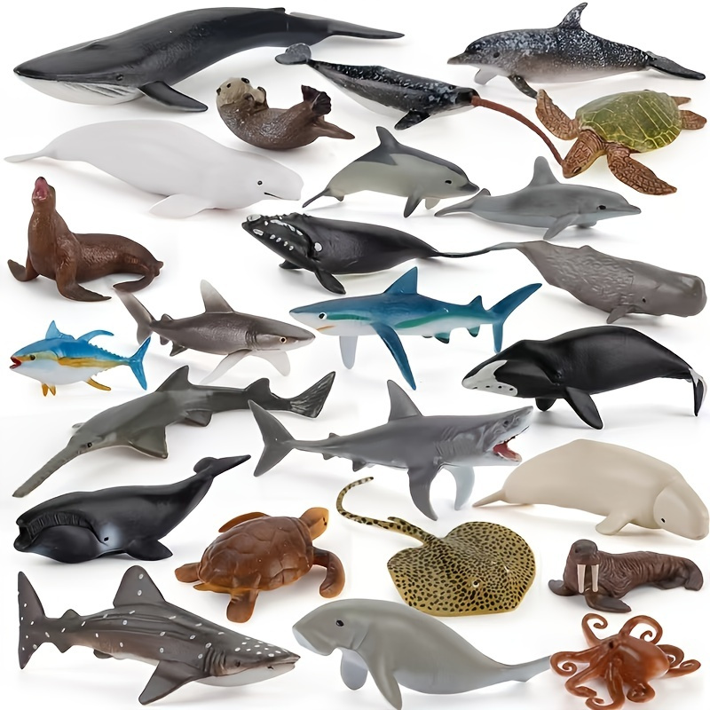 1pc Simulated Marine Animal Model Mini Whale Shark Dolphin Sea Turtle ...