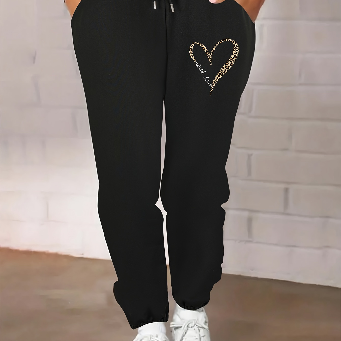 

Women's Plus Size Drawstring - Polyester Sweatpants ,