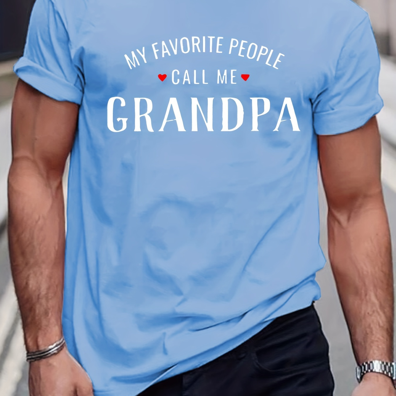 

Grandpa Slogan Pattern Print Men's T-shirt, Graphic Tee Men's Summer Clothes, Men's Outfits