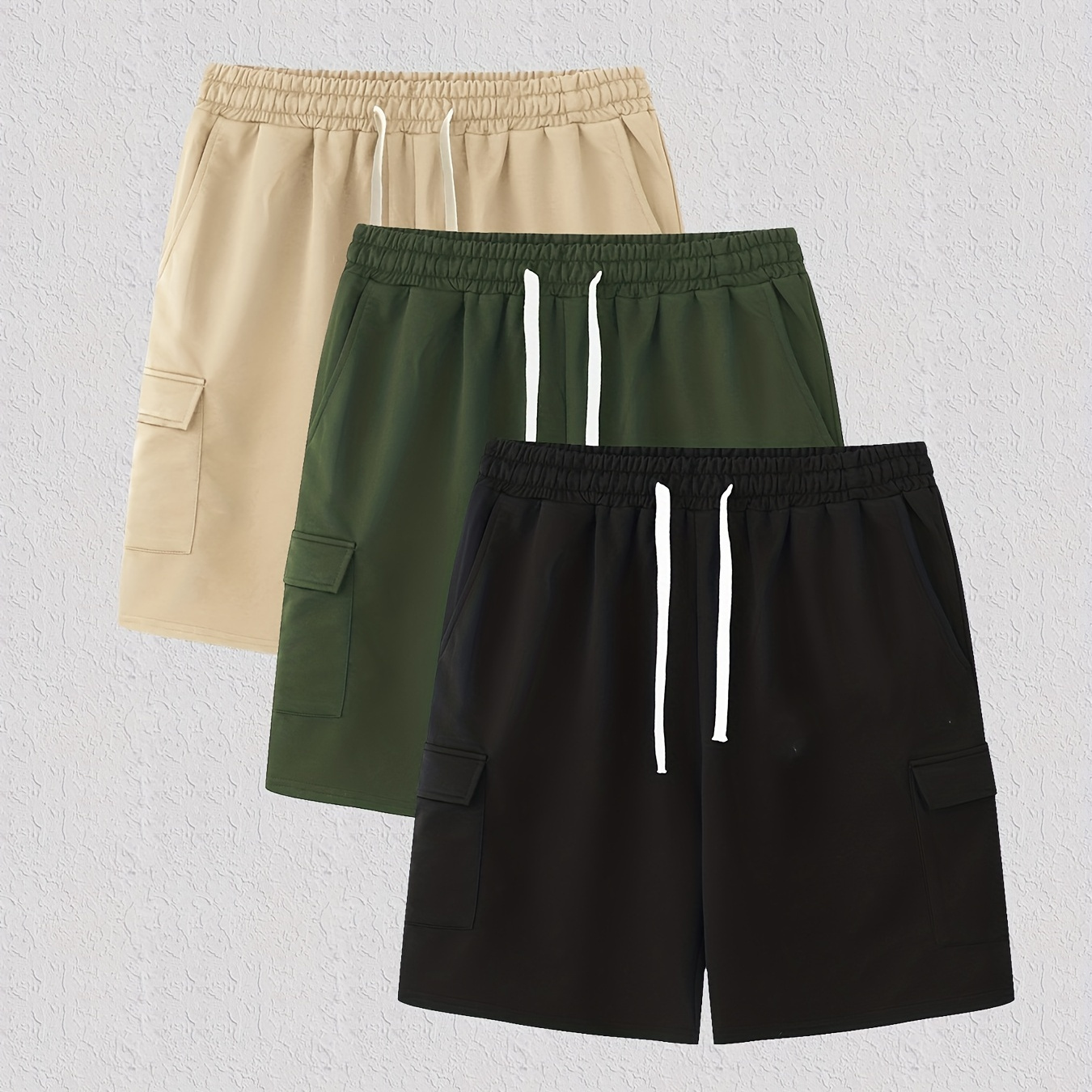 Vintage Cargo Shorts for Men - Active, Stretchy Drawstring Shorts for Workouts, Fitness, and Outdoor Activities - Perfect for Summer