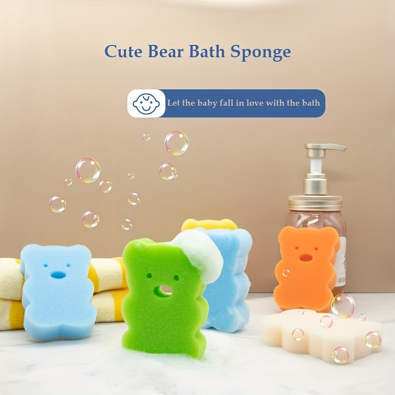 Cute Cartoon Animal Bear Bath Sponge Absorbent Baby Bath Mop - Temu