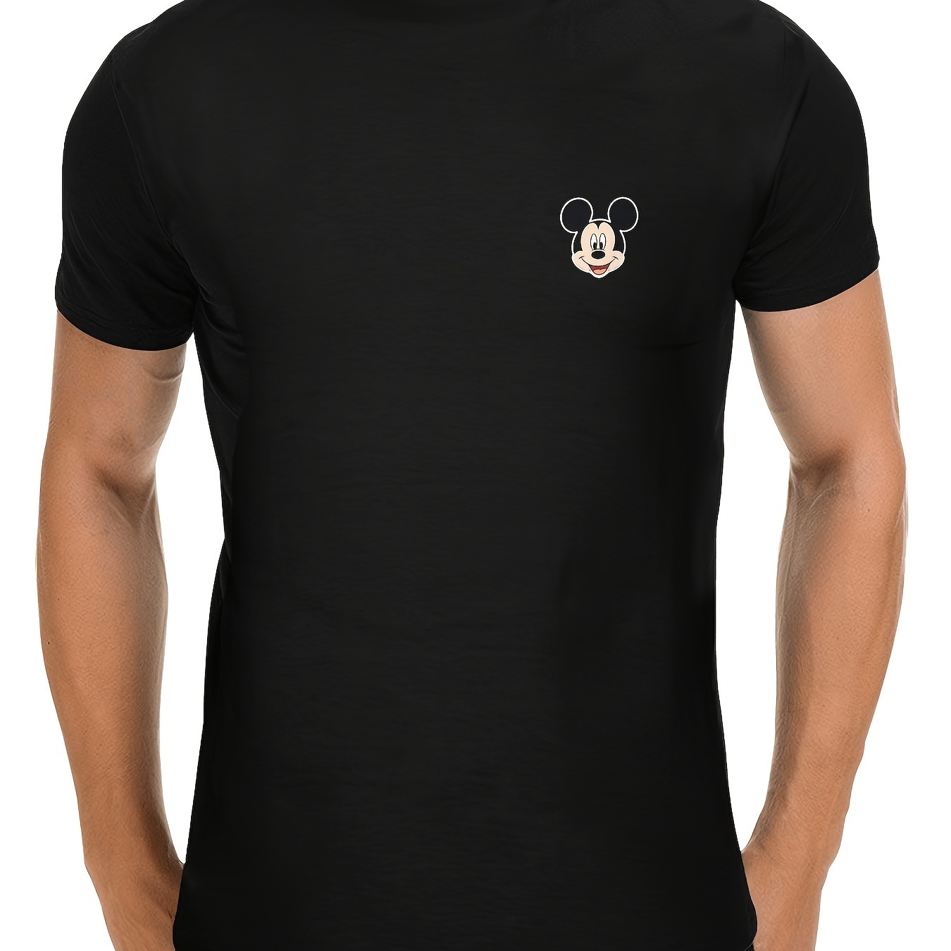 

Mickey Mouse Face Logo Crew Neck Cotton T-shirt For Men