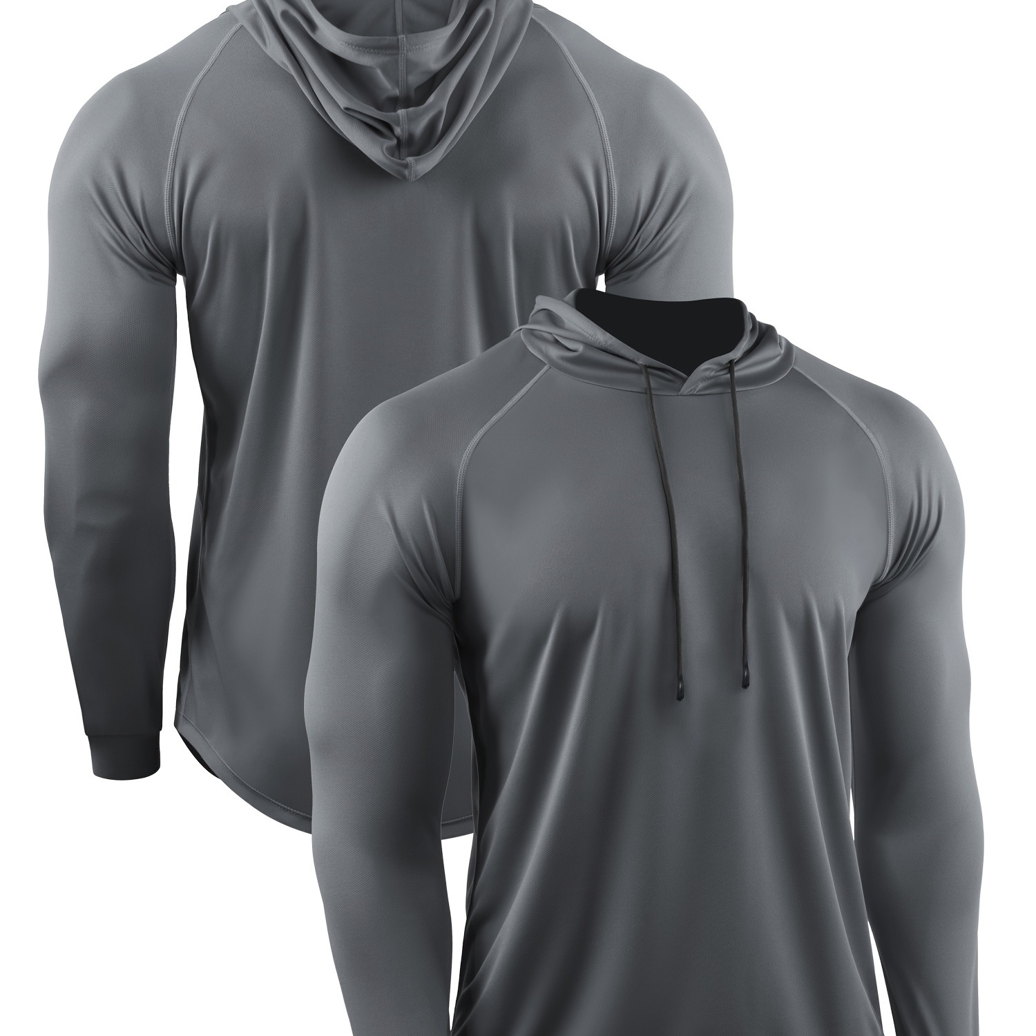 Muscle Training Fitness Hoodie, Men's Loose Casual Sports Hooded Sweater, Fast Dry Long Sleeve Shirt