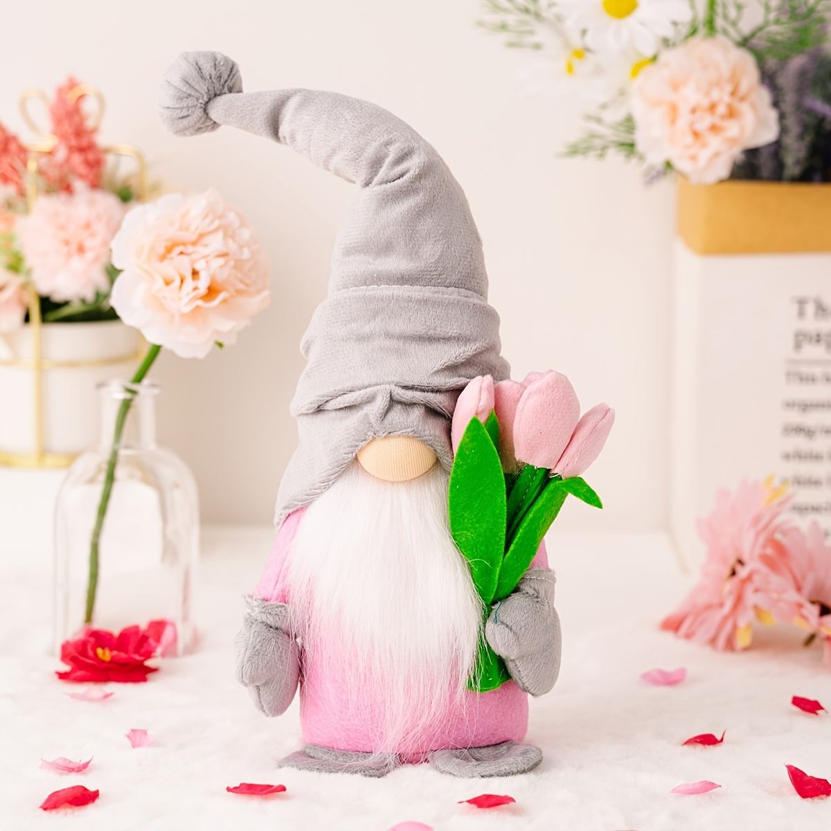 Love Spring Flower Gnomes And Skeleton Valentine - Temu
