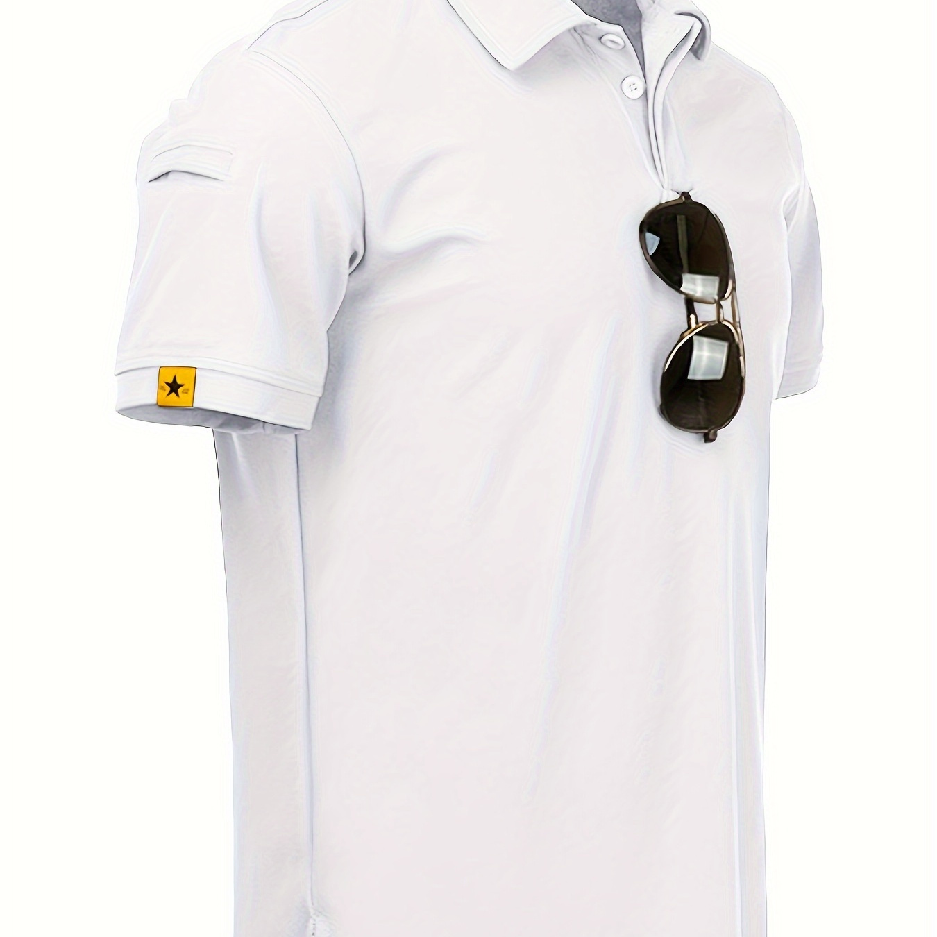 

Creative Side Pocket Design Men's Short Sleeve Lapel Golf Shirt, Summer Outdoor, Gift For Men