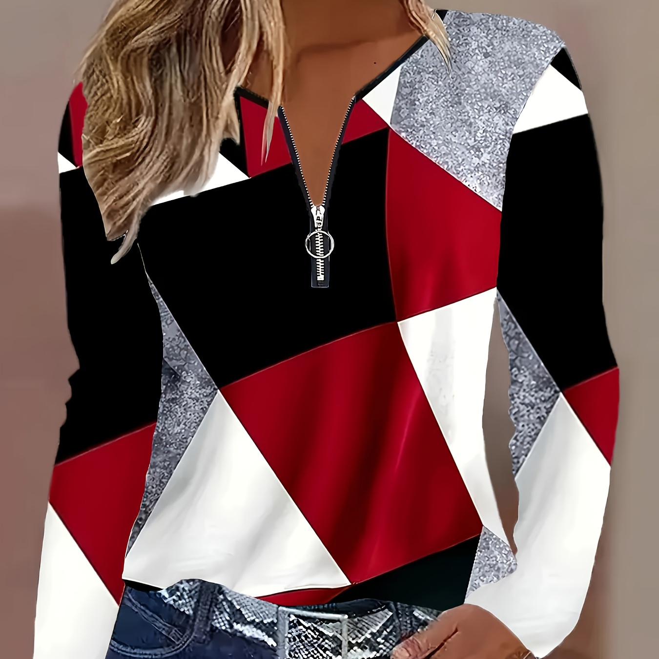 TEMU Women's Long Sleeve Printed T-shirt For Autumn And Winter