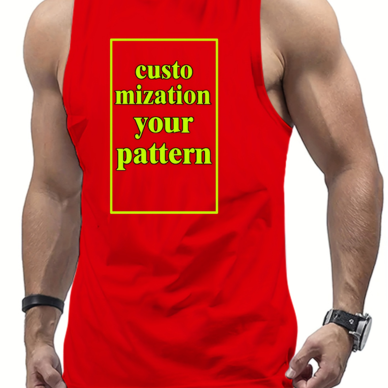 

Customized Print Men's Quick Dry Moisture-wicking Breathable Tank Tops Athletic Gym Bodybuilding Sports Sleeveless Shirts For Workout Running Training Men's Clothing