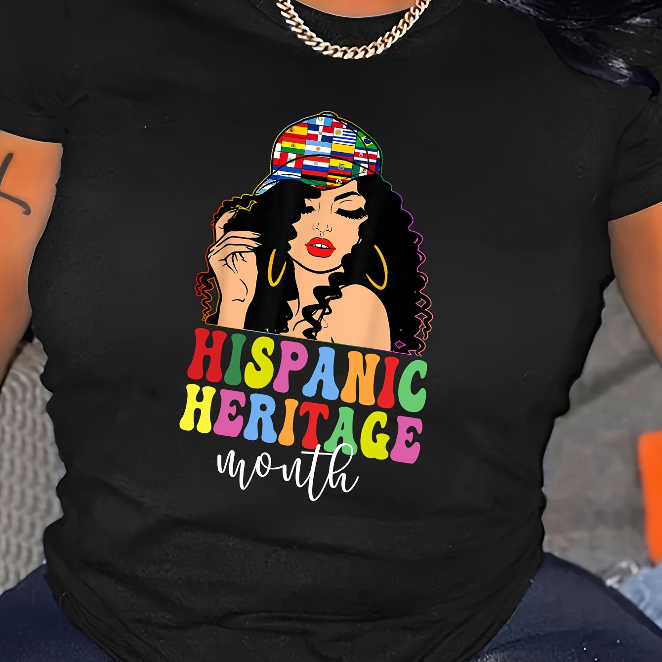 

Women's Celebratory T-shirt, Cultural Pride Graphic Tee, Comfort Fit, Casual Apparel