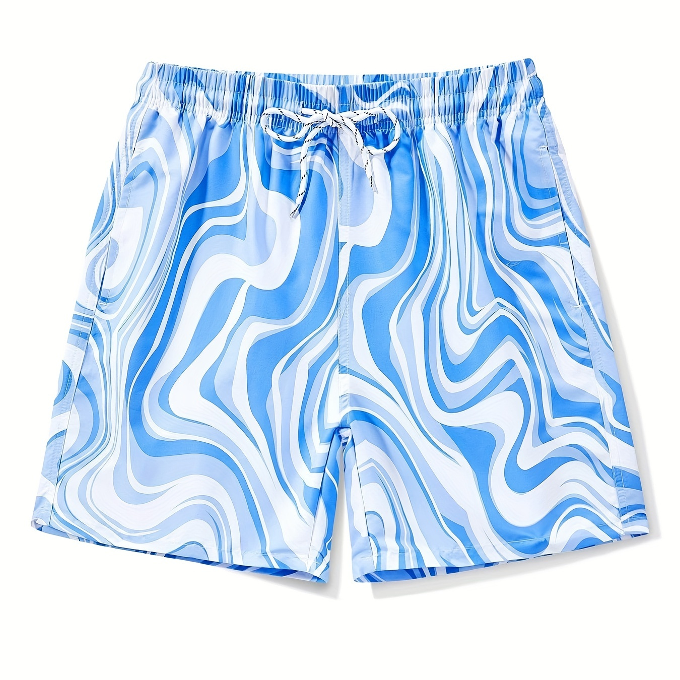 Men's Plus Size Print Shorts, Drawstring Short Pants For Casual Chic Style, Summer Beach Clothings