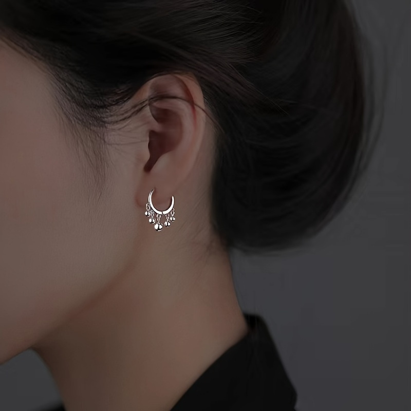 

Dangling Tassel Earrings (0.7"×0.59"), Simple Hoop Earrings, Fashion Accessories For Women