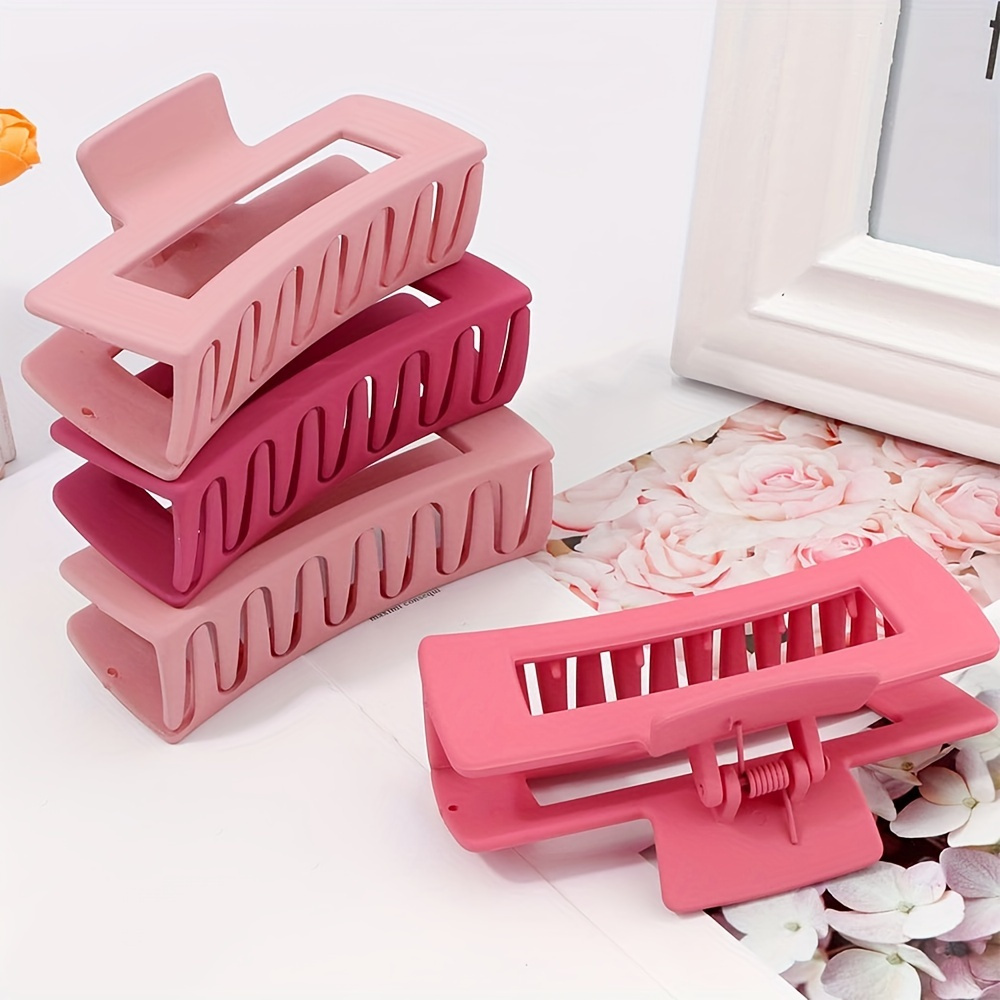 

4pcs/6pcs Frosted Claw Clip Hair Clips - Simple Style, Non-slip Shark Clips For Ponytail Holder - Perfect Hair Accessories For Women &