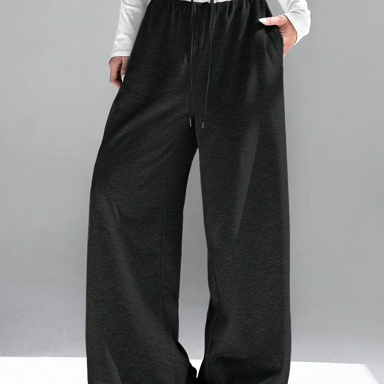 

's Plus Size Drawstring Fit Sweatpants, Knit , , Athletic Pants For /