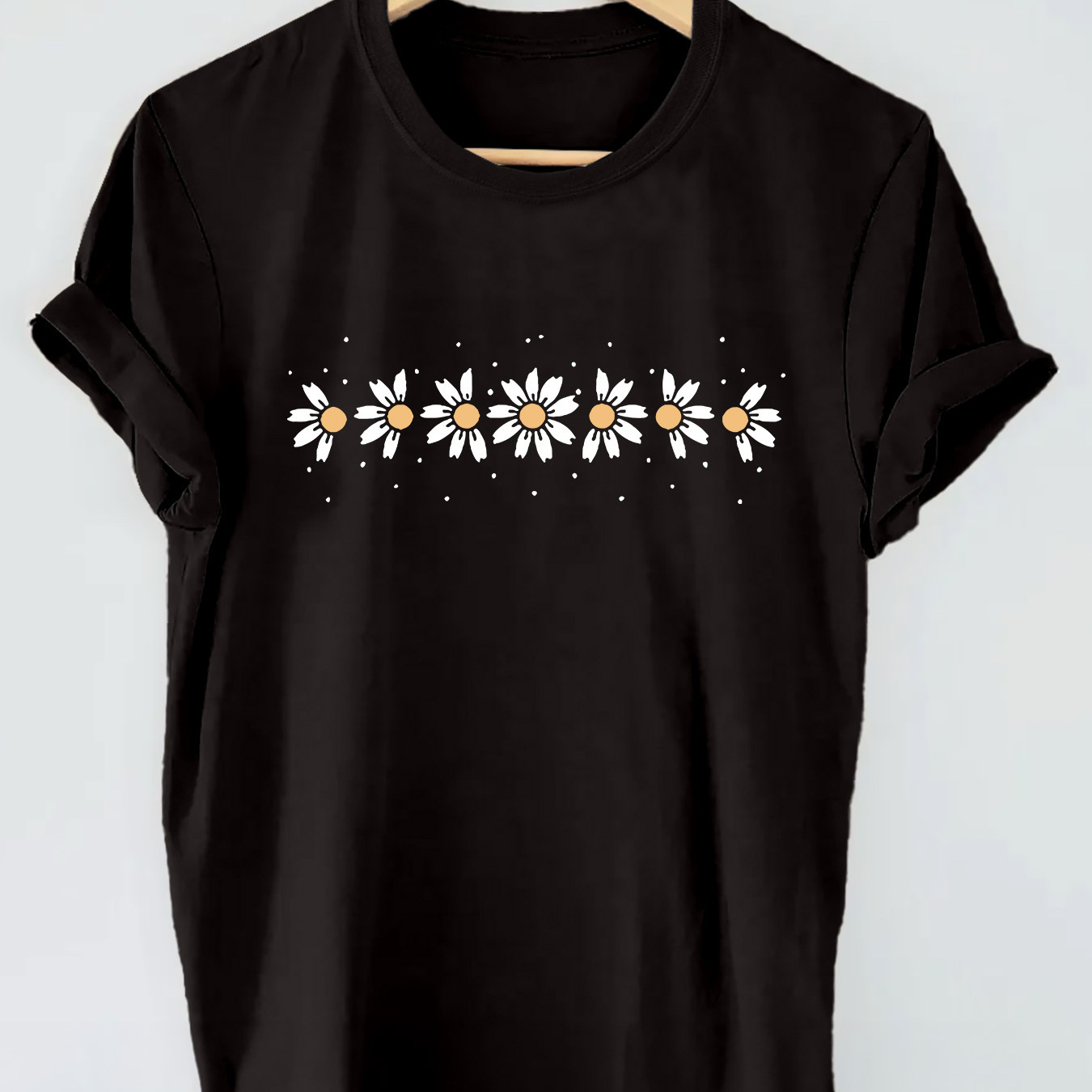 

Floral Print T-shirt, Short Sleeve Crew Neck Casual Top For Summer & Spring, Women's Clothing