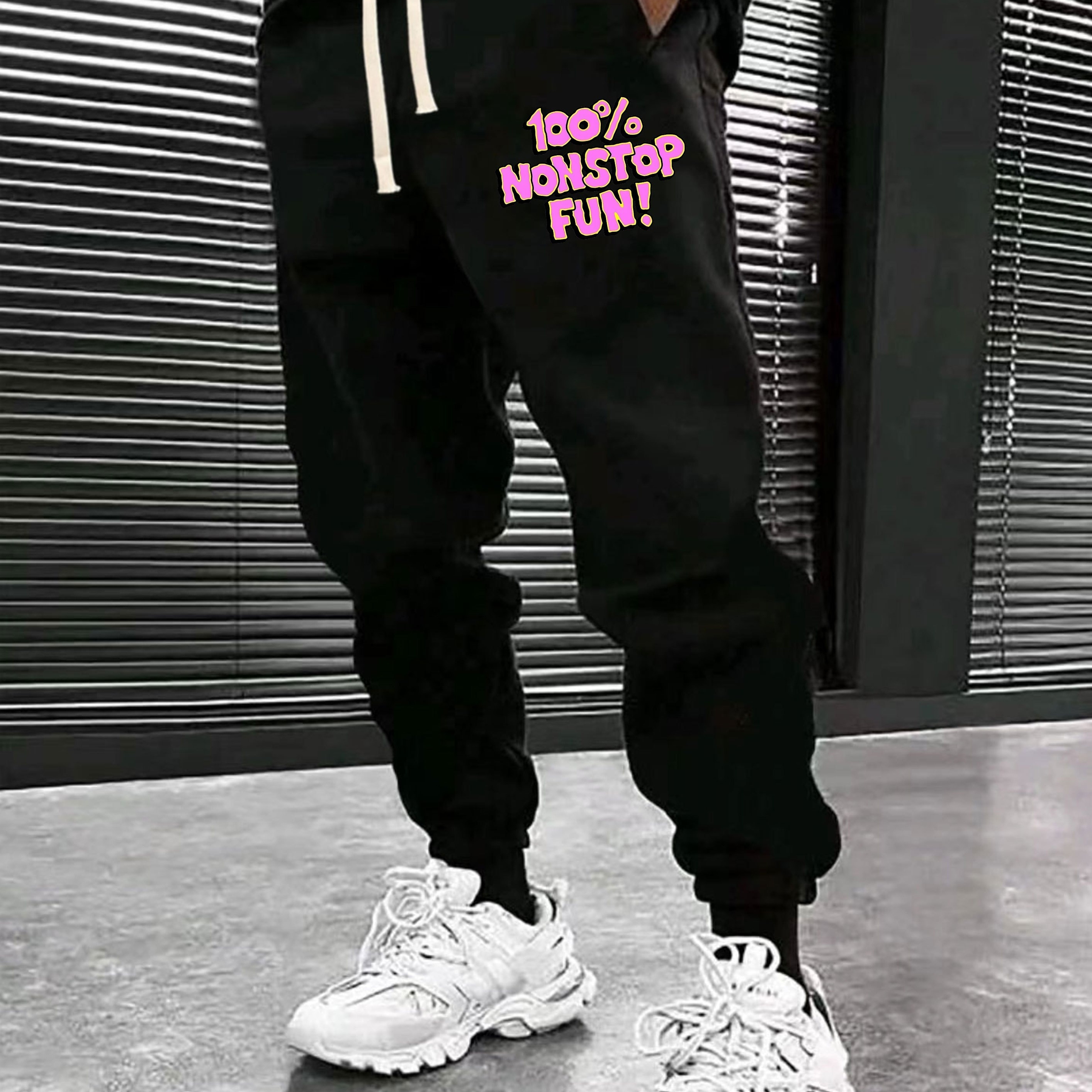 Trust No One Print Joggers Comfortable Stretchy Sweatpants - Temu