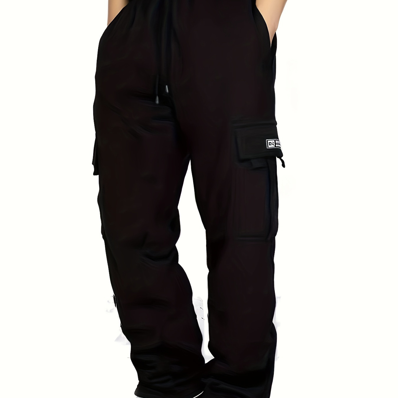 

Men' Gray Cotton Jogger Pants With Drawstring Waist, Multi-pocket For Casual Wear And