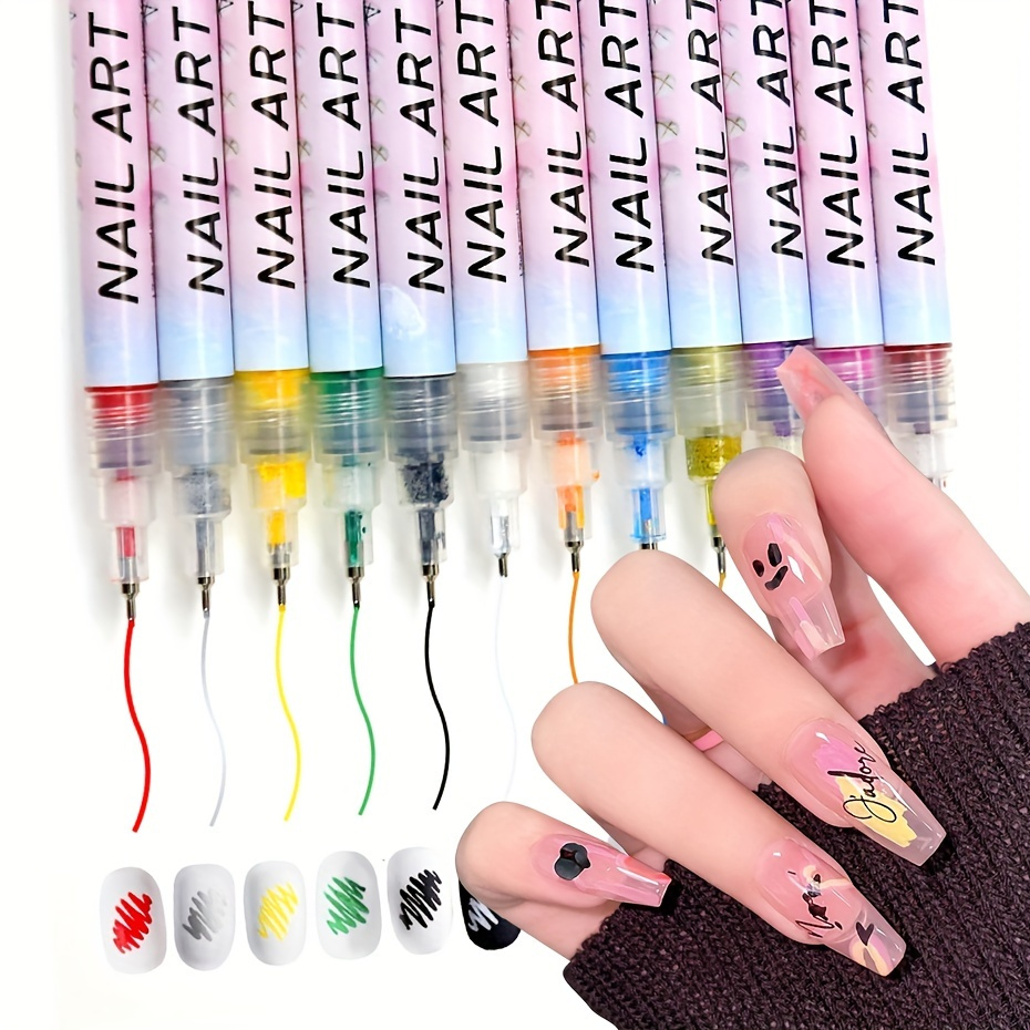 Nail Art Graffiti Painting Pen, Acrylic Marker Pen, Needle Pen Tip