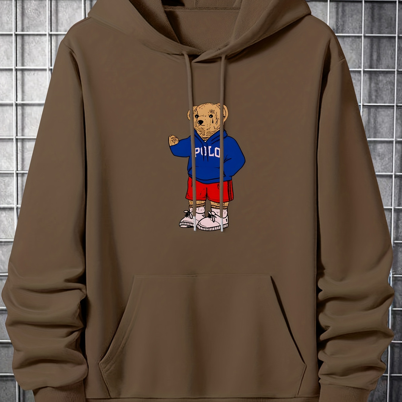 Bear, Long-sleeve Men's Casual Hoodie, Drawstring Pocket Hoodie - Temu