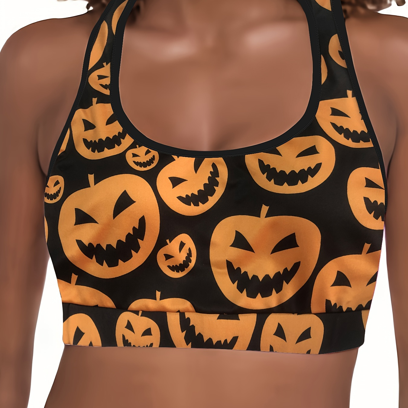 Plus Size Halloween Sports Lingerie Set Women's Plus Pumpkin - Temu Canada