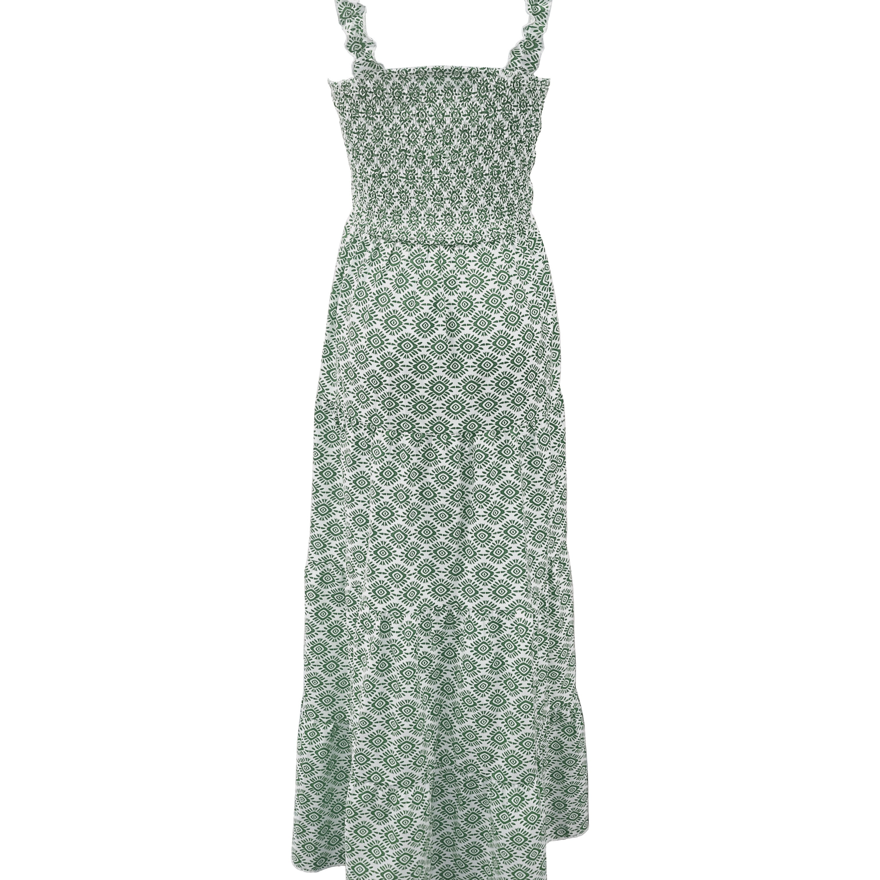 

Allover Print Square Neck Tank Dress, Elegant Sleeveless Aline Dress For Spring & Summer, Women's Clothing