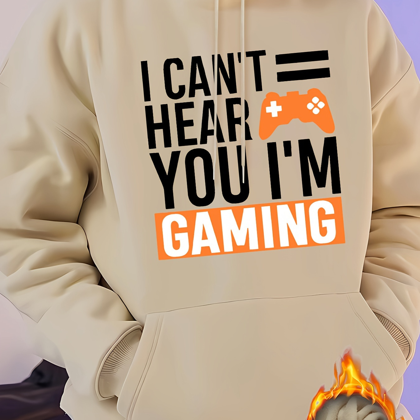 

I Can't Hear You I'm Gaming And Cartoon Gamepad Graphic Print Hoodie, Cool Sweatshirt For Men, Men's Casual Hooded Pullover Streetwear Clothing For Spring Fall Winter, As Gifts