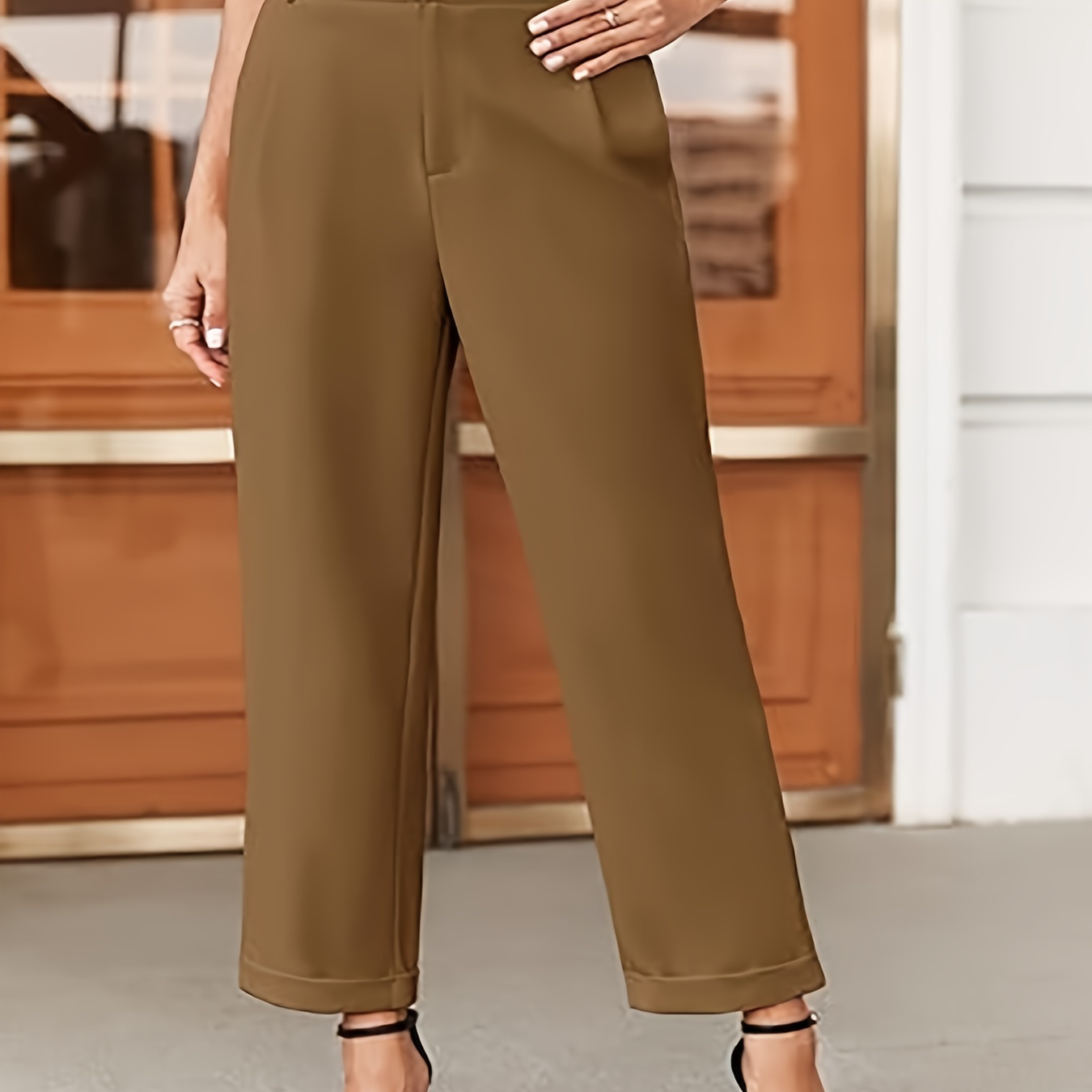 

Women's Pants Pleated Pants Straight Leg Pants Trousers