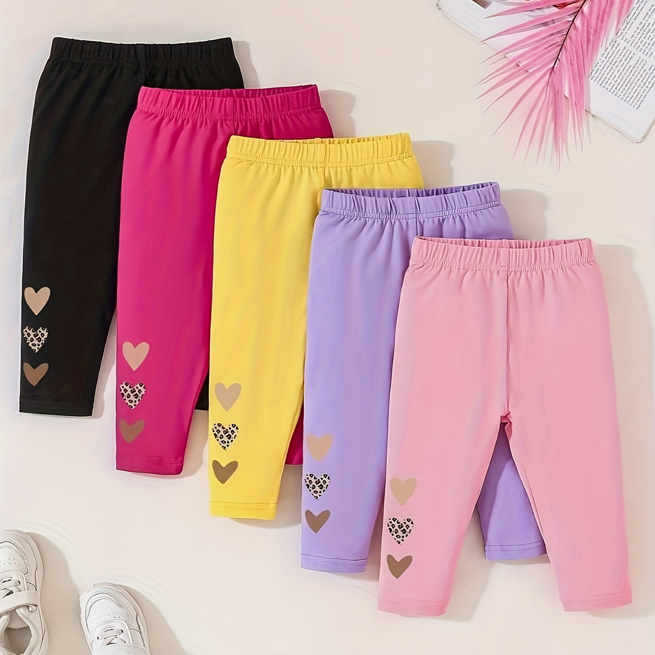 

5pcs 's Leggings, Waist Pants, Toddler & Infant 's Clothing, Cloth
