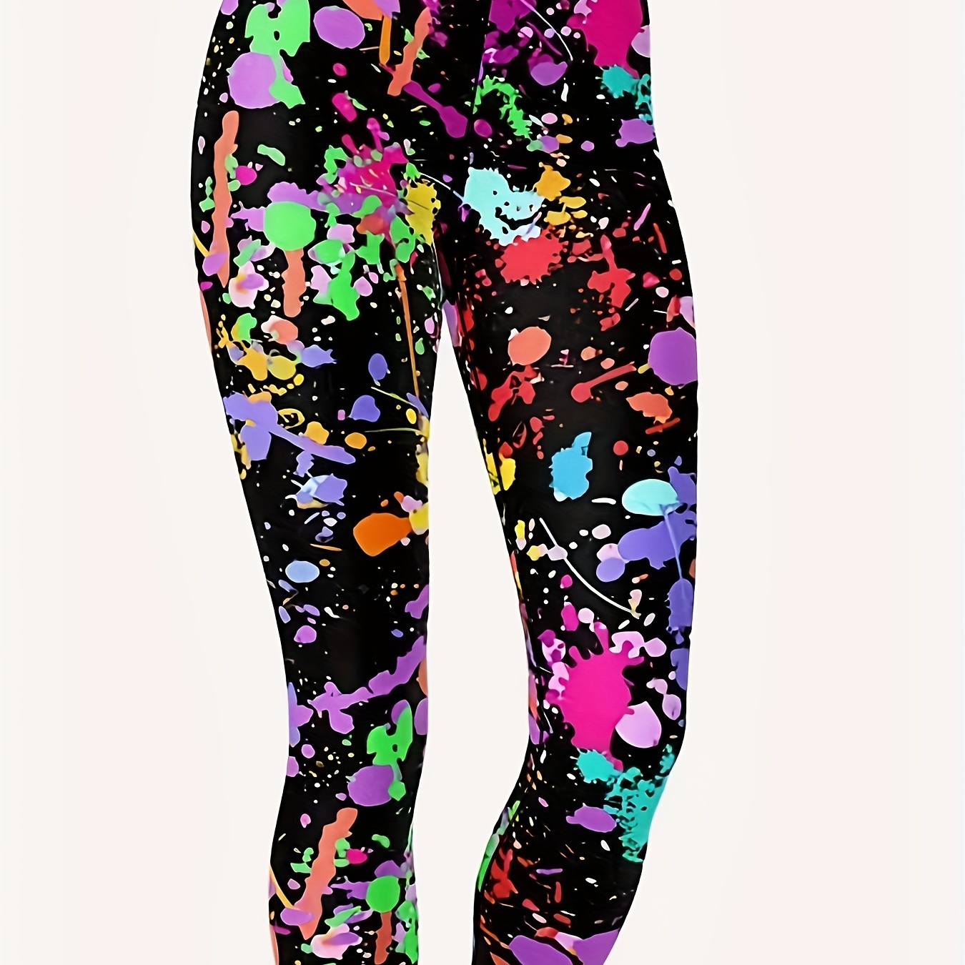 

Colorful Printed Yoga Pants, Casual High Waist Sweatpants Leggings, Women's Activewear