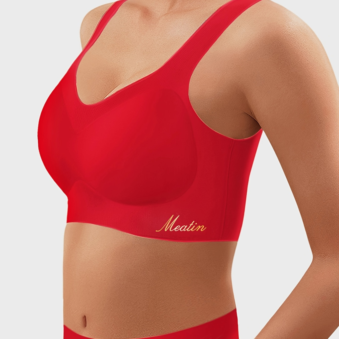 Valentine's Day Letter Print Seamless Bra Comfy Breathable - Temu