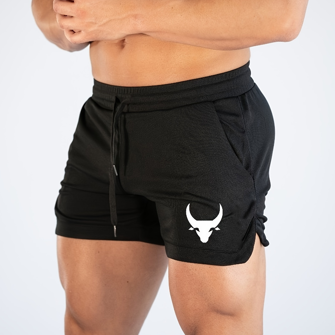 

Short de sport pour homme avec motif tête de , cordon de serrage, décontracté, séchage rapide, respirant, pour l'extérieur, l'entraînement, à pied et le fitness.