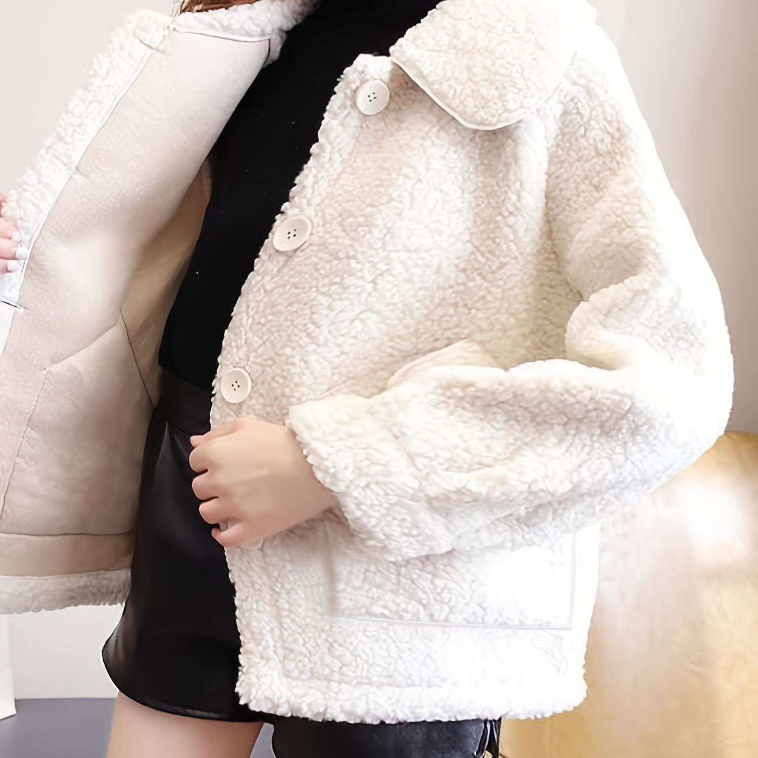 Women's Maternity Teddy Fleece warm Coat Solid Fashion Causal Jacket For  Fall Winter, Pregnant Women's Clothing