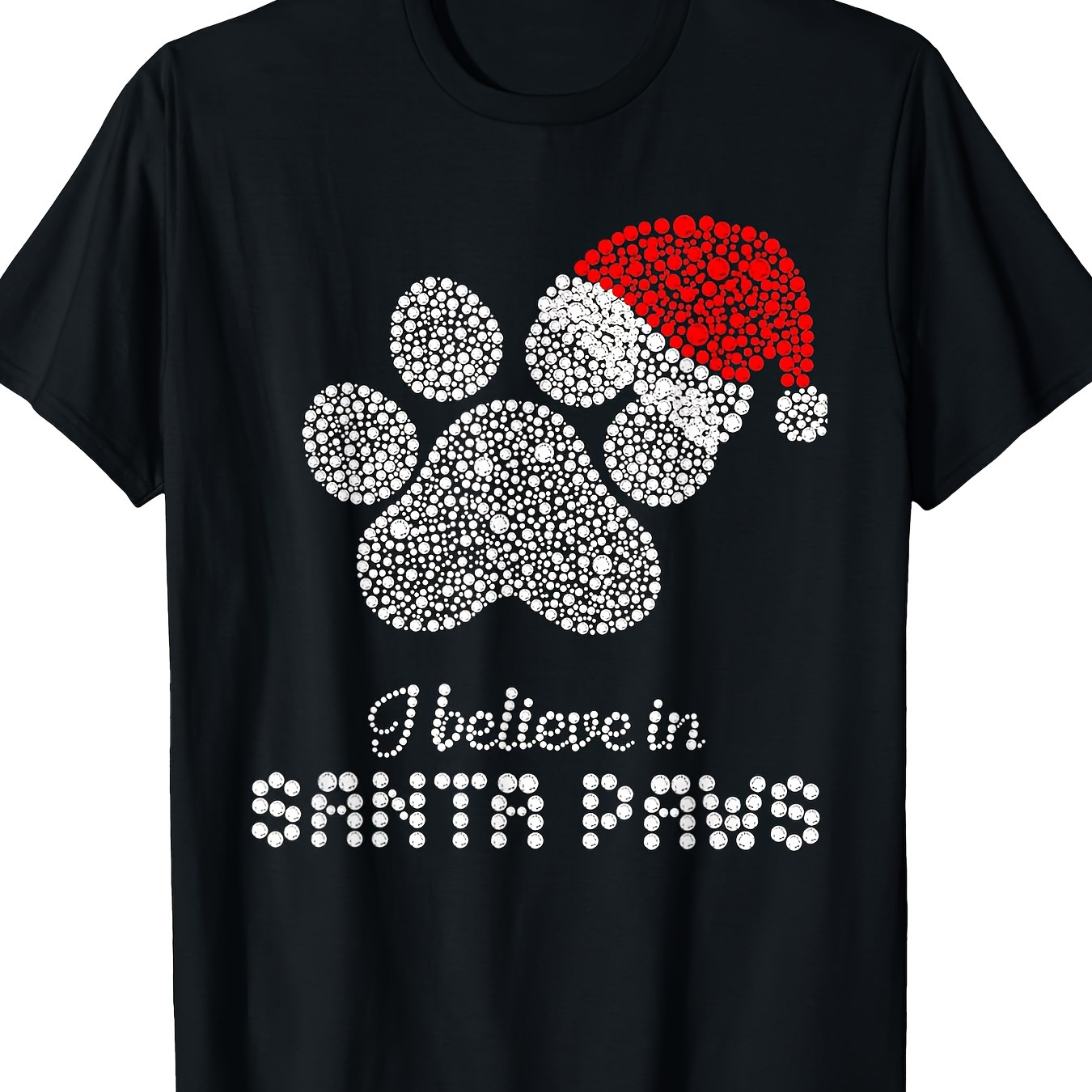 

I Paws With Christmas Hat T-shirt220g