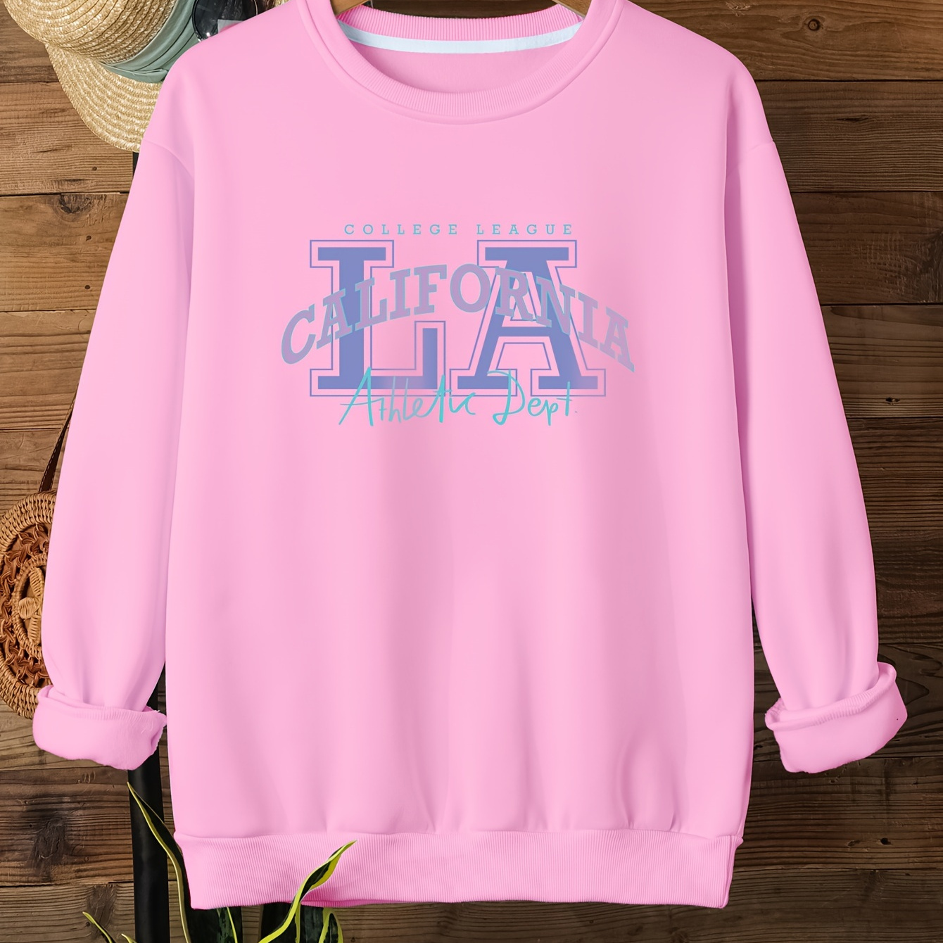 

Letter Print Simple Sweatshirt, Casual Drop Shoulder Crew Neck Sweatshirt, Women's Clothing