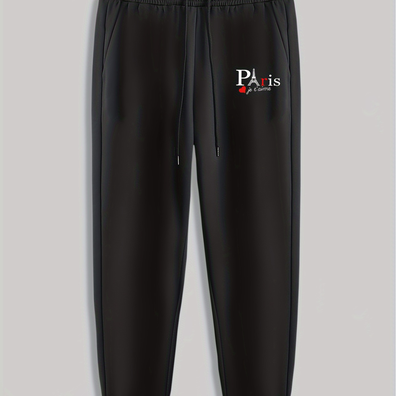 

Paris Tower Print Men's Pants Drawstring Sweatpants Loose Casual Trousers For Spring Autumn Running Jogging