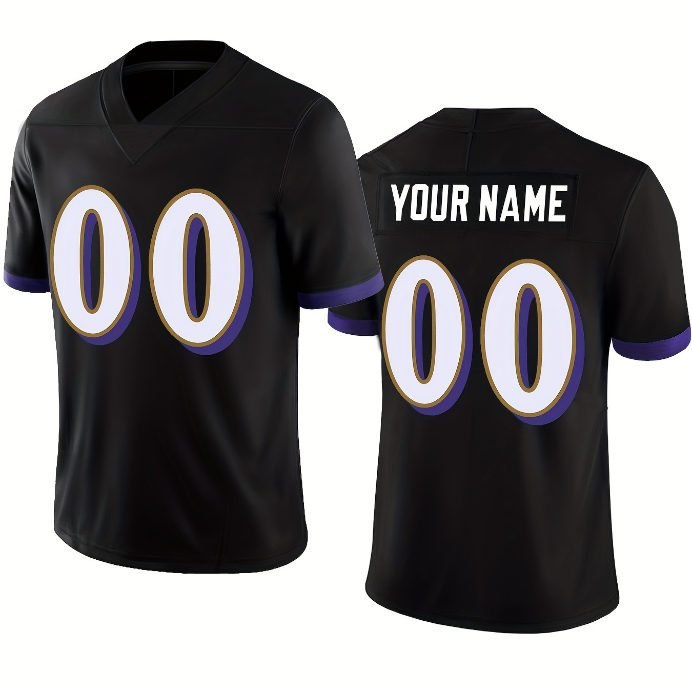 

Men's Football Jersey With Customized Name And Number Embroidery, Breathable Comfy Top For Summer Training & Competition