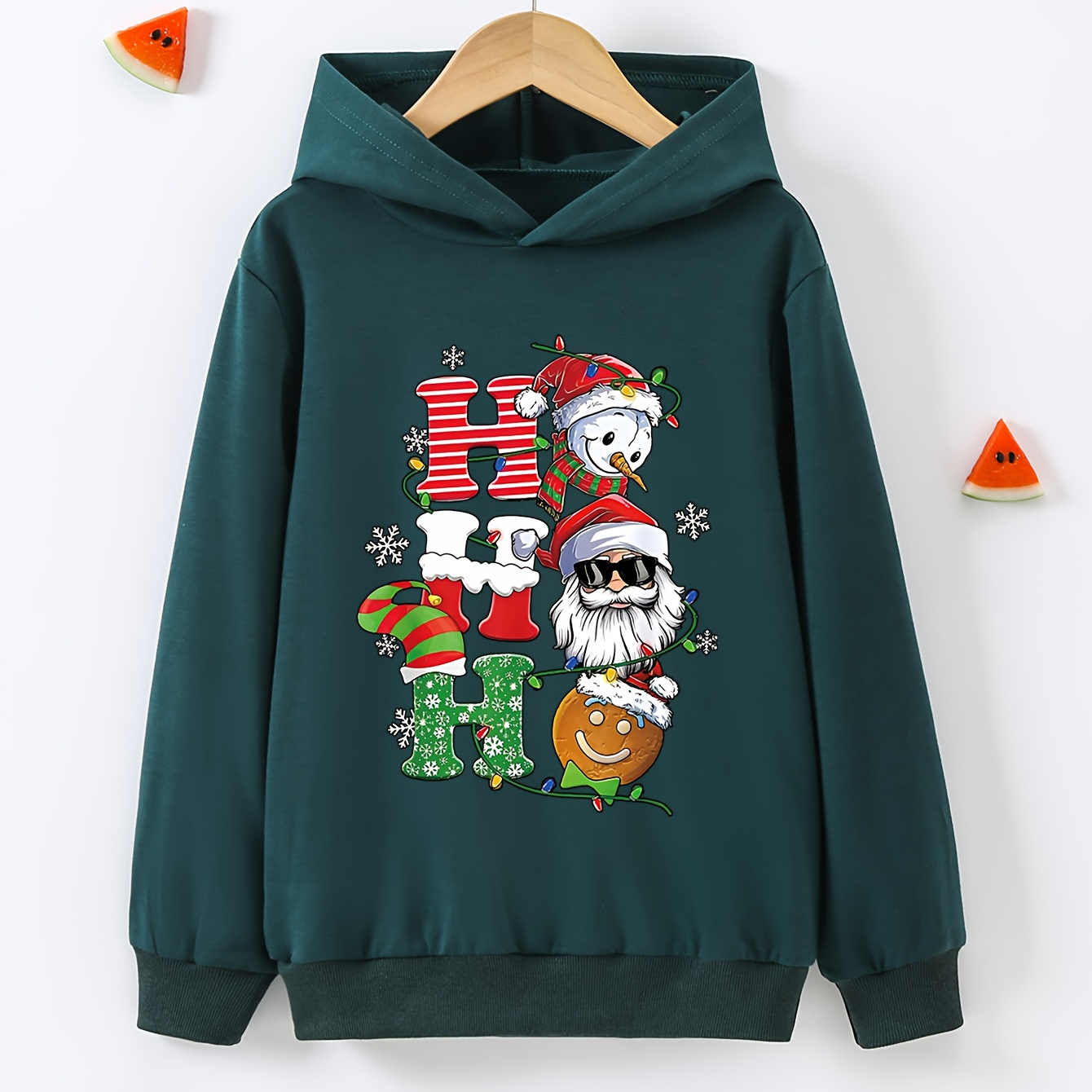 

Boys' Christmas Adventure Hoodie - Cozy Polyester , Casual Long Sleeve With Cartoon Print For Spring/fall