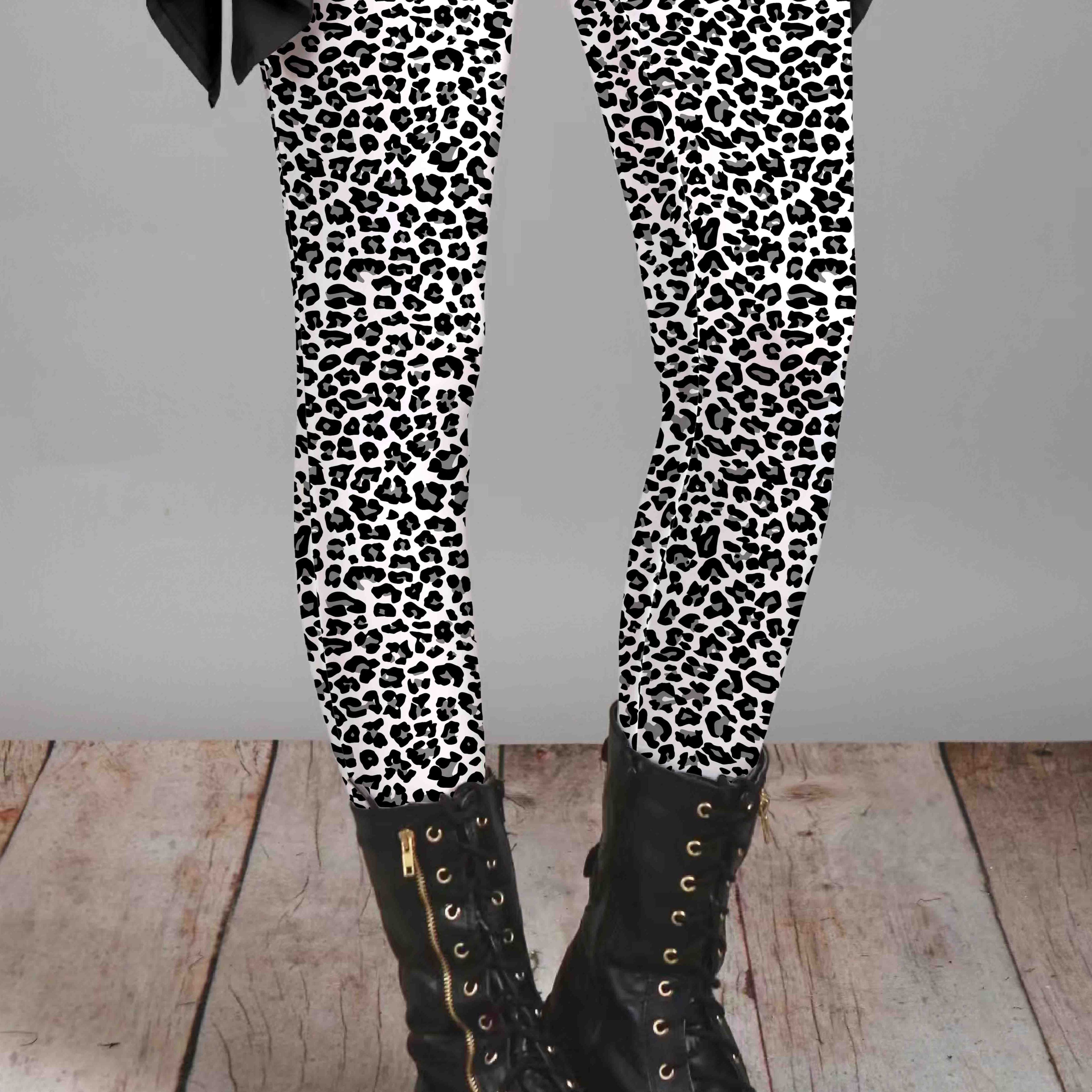 

Large Size Casual Leggings, Women's Large Size Leopard Print Waist Shaping Fitness Leggings
