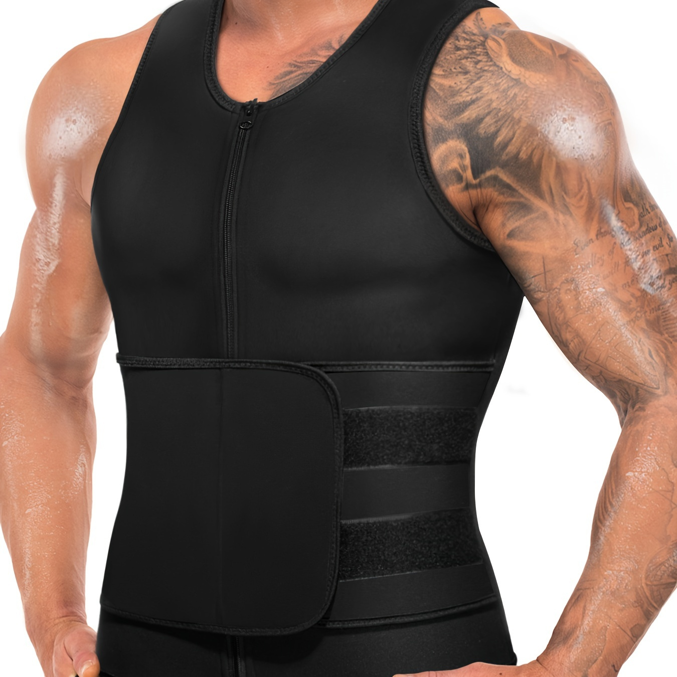 

Mens High- Sauna Vest - Thermal Waist Trainer For Workouts - Lumbar Support Tank Top-gym Fitness