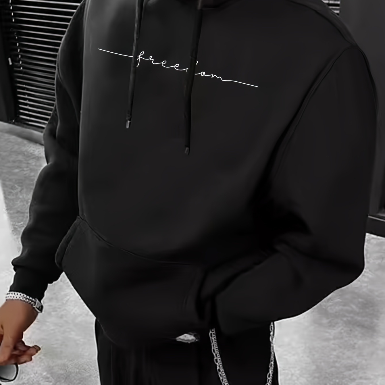 

Letter , And , Long Hooded Sweatshirt, Top For