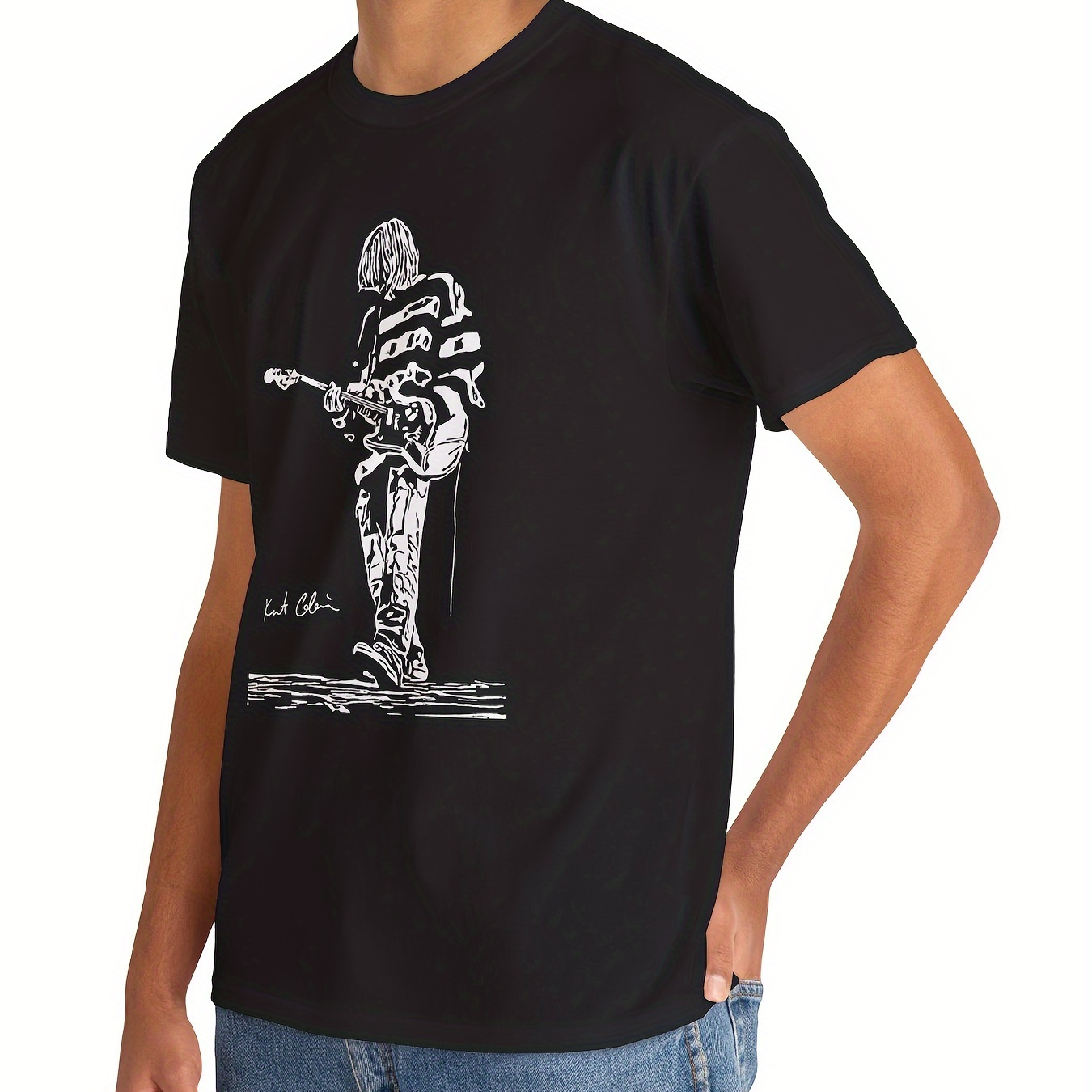 

Men's Casual Summer Cotton T-shirt, Short Sleeve, Round Neck, Novelty Print, Breathable And Soft, Perfect For Outdoor And Hiking