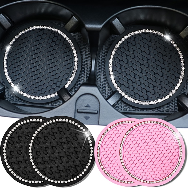 

Car Artificial Diamond Water Coaster Round Silicone Non-slip Car Non-slip Cup Holder