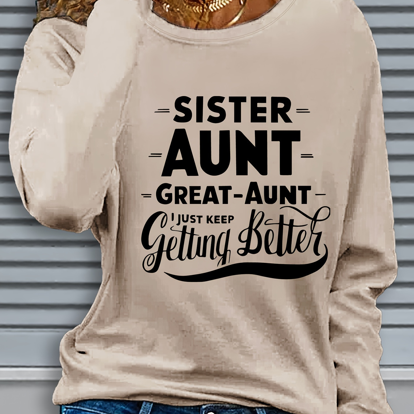 

's Long T- Applique - For /, Regular Fit - "sister Aunt -aunt Getting